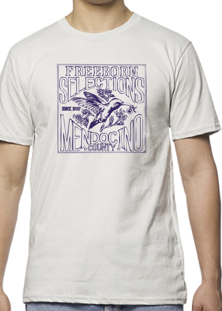 FREEBORN T-shirt Light Grey with Purple Logo, OG Cotton