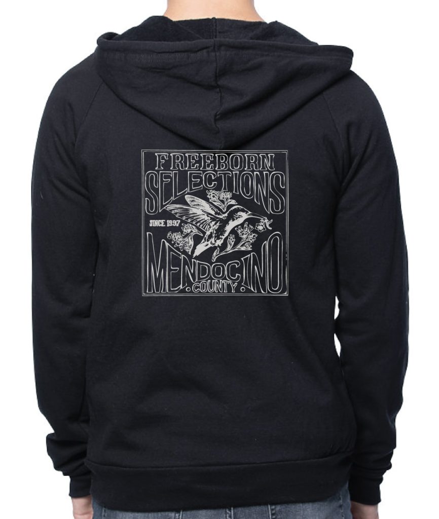 FREEBORN OG Cotton Zip Hoodie, grey on black